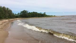 Slow motion waves on the shore of Lake of the Woods at Zippel Bay State Park.