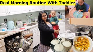 My Real Morning Routine With 1.5 Yr Toddler | Simple Living Wise Thinking