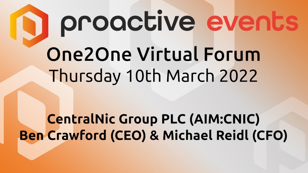 CentralNic Group PLC (AIM:CNIC) at the One2One Virtual Forum - 10th March 2022