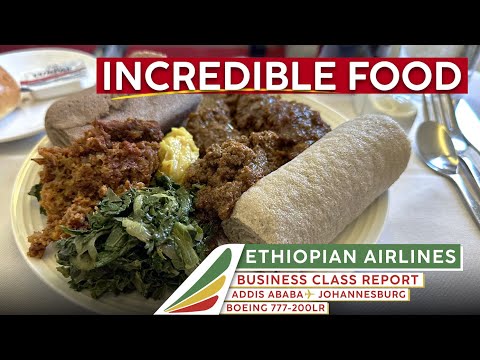 , title : 'ETHIOPIAN AIRLINES 777 Business Class 🇪🇹⇢🇿🇦【4K Trip Report Addis Ababa to Johannesburg】GREAT Food!'