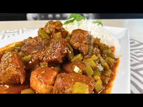 Carne de Puerco en Chile Colorado y Nopales UNA VERDADERA DELICIA