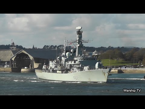 HMS SOMERSET F82 LEAVES DEVONPORT NAVAL BASE AT THE NARROWS, DEVILS POINT 14-10-23
