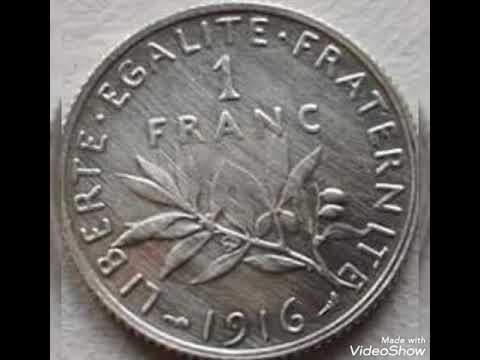 1915-1916-1918 Coins one francs frensch coins values worth money rare Numismatic.