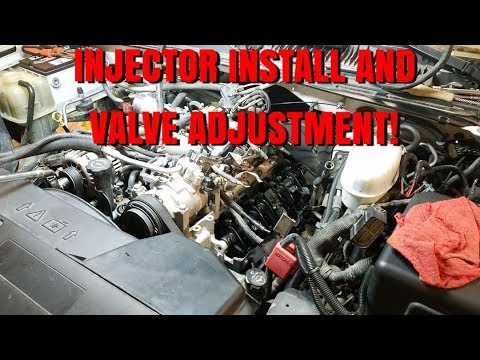 Duramax injector install and valve adjustment.