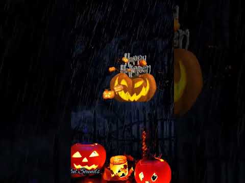 Halloween ambience creepy scary Rainy night sounds