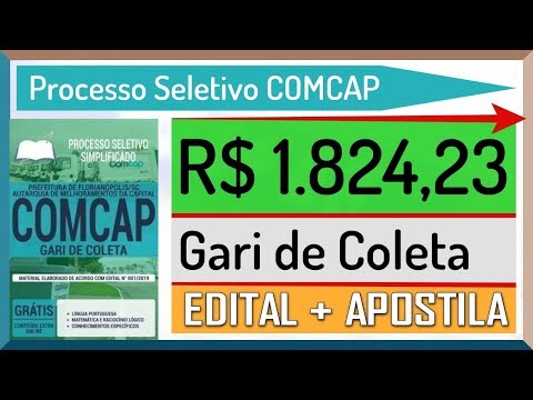 Edital Processo Seletivo COMCAP 2019 - Apostila Preparatoria Para Gari de Coleta
