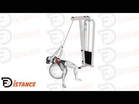 Exercice Russian twist à la poulie sur ballon (Swiss Ball)