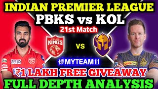 PBKS vs KOL  | KXIP vs KKR  | Pbks vs Kol Dream11 Team | Pbks vs Kol 21st IPL Match | Cricket Guru