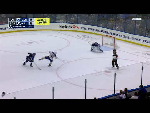 Ilya Lyubushkin scores OT goal vs Vasilevskiy for his first as a Sabres (23 feb 2023)