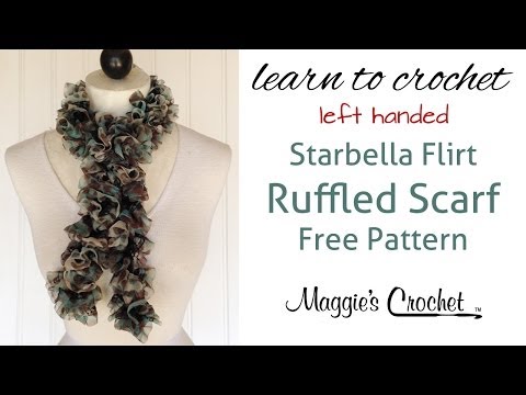 Starbella Flirt Ruffled Scarf Free Crochet Pattern - Left Handed