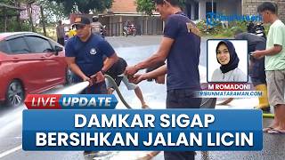 Solar Tumpah di Bendelan Bondowoso, 6 Pengendara Jatuh Imbas Jalanan Licin, Damkar Turun Tangan