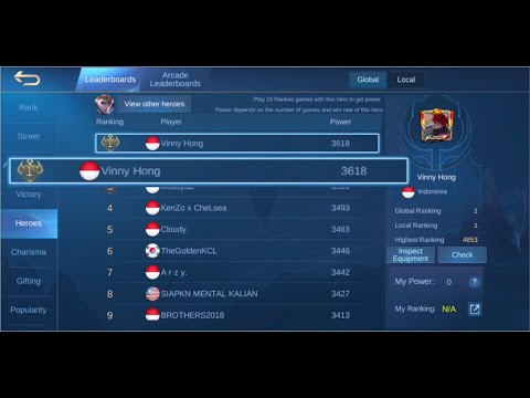 Top Global 1 Alucard Vinny Hong Glorius Mythic ranked gameplay Mobile Legend