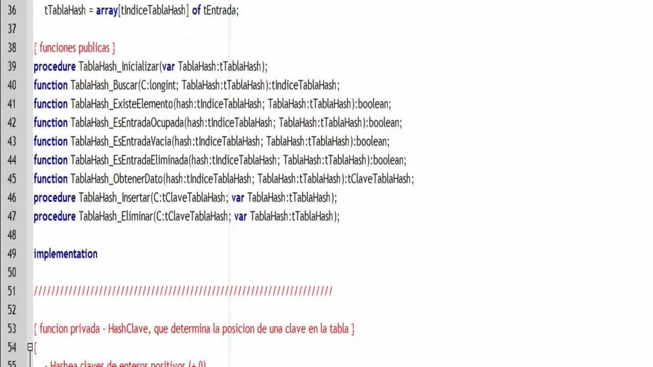 Free Pascal Hash Table Double Rehash example: Insert and delete elements