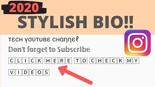 How to Write Instagram Bio in Stylish Fonts | Change Instagram Bio Font Style