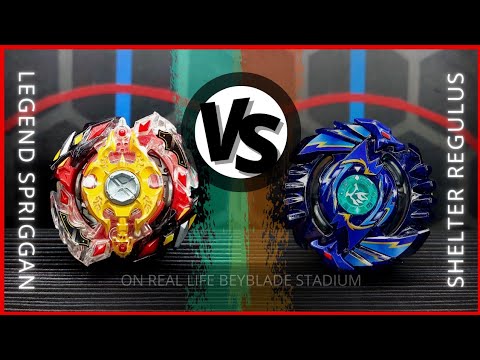 LEGEND SPRIGGAN.7.Mr vs SHELTER REGULUS.5S.Tw | ON REAL LIFE BEYBLADE STADIUM