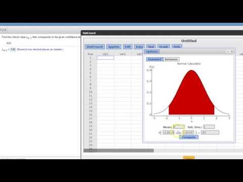 Finding a critical Za/2 value with a TI83/84 or Stat...