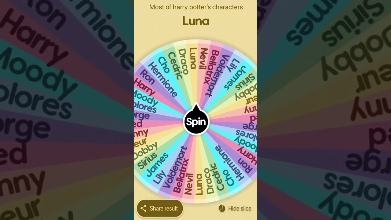 Wheel decides Harry potter’s ships part 1💕 #harrypotter #shorts