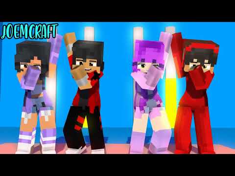 COUPLE DANCE | APHMAU, AAARON, CASH, ZOEY | DUN DUN DANCE | HERO TONIGHT DANCE -Minecraft Animation