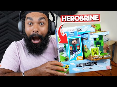 UNBOXING *ALL* MINECRAFT TOYS AND FOUND HEROBRINE