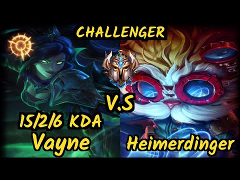 S04 Upset (VAYNE) vs HEIMERDINGER - 15/2/6 KDA BOTTOM ADC CHALLENGER GAMEPLAY - EUW