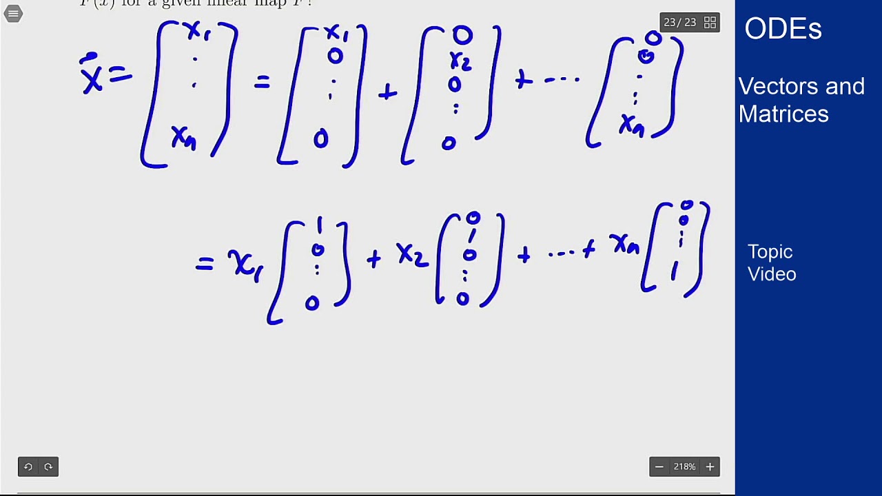 Differential Equations - Topic Video - Matrices via Linear Transformations