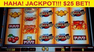 Quick Hit Platinum Slot $25 Max Bet *JACKPOT HANDPAY* High Limit Bonus!