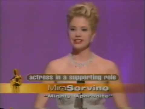 Mira Sorvino winning Best Supporting Actress for Mighty Aphrodite