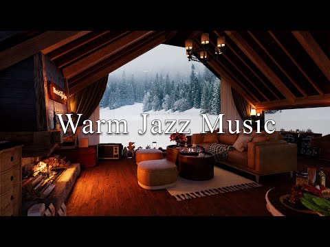 Теплый камин и уютная зимняя джазовая музыка в атмосфере кофейни❄️ Фоновая музыка для учебы и сна #3