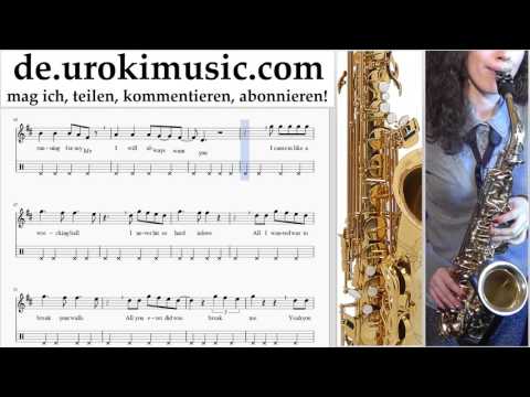 Saxophon Alt Lernen Miley Cyrus - Wrecking Ball Teil#2 Saxophonunterricht Noten Schule Lied Lehrer