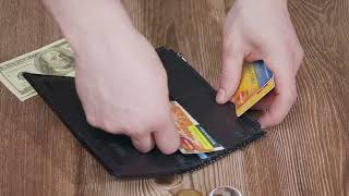 Лакований тонкий гаманець з фактурою під рептилію з натуральної шкіри ST Leather 22716 чорний