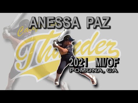 2021 Anessa Paz Middle Infield & Outfield Softball Skills Video - Cal Thunder