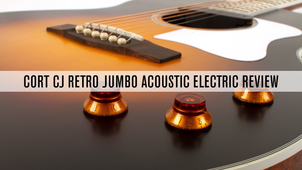 Cort CJ-Retro Jumbo Acoustic Electric Guitar - Vintage Sunburst Matte