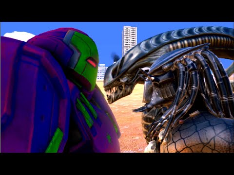 Alien & Predator vs Hulkbuster - EPIC Fight