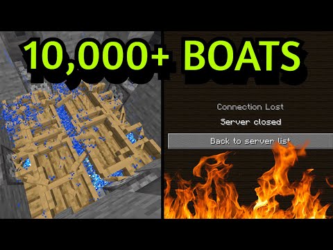 eTurbo - CRASHING a Pay To Win Minecraft Server With 10,000 Boats!