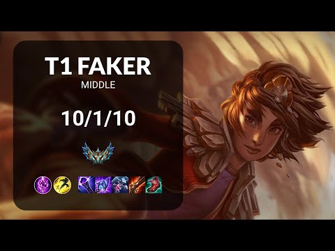 T1 Faker Taliyah vs LeBlanc MIDDLE - KR CHALLENGER Patch 13.19