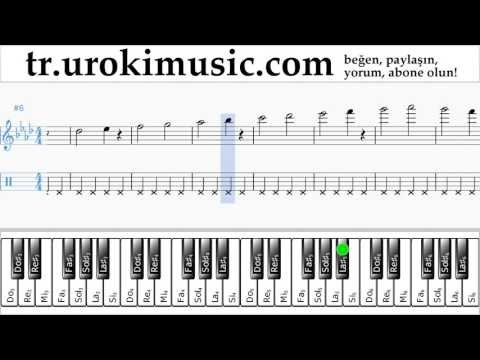 Piyano dersleri (sağ el) Miley Cyrus - Malibu Notalar Eğitim Bölüm#1 um-i723