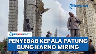 Viral Patung Soekarno di Indramayu Rusak Kepalanya Miring, Sempat Tertimpa Tenda Berujung Dicopot