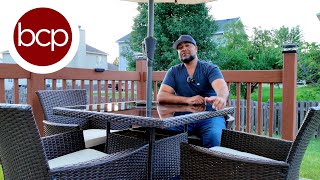 the perfect 5 piece wicker Patio set by Best Choice Products + Umbrella