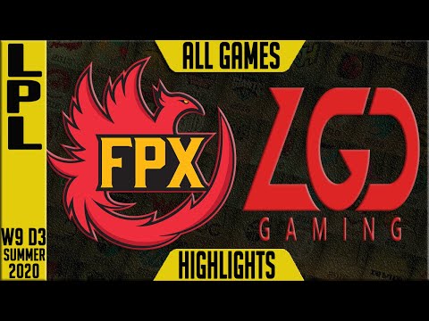 FPX vs LGD Highlights ALL GAMES | LPL Summer 2020 W9D3 | FunPlus Phoenix vs LGD Gaming
