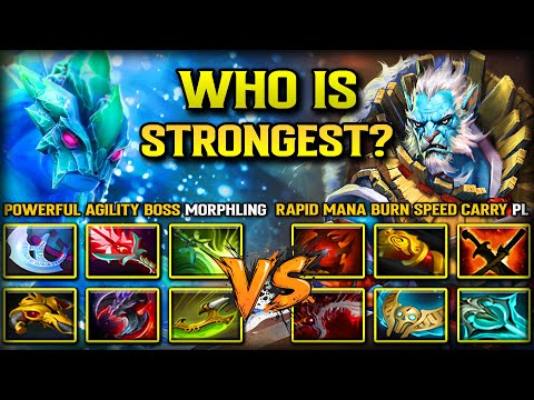 WHO IS STRONGEST? | Powerful Agility Boss Morphling Facing Against Rapid Mana Burn Phantom Lancer