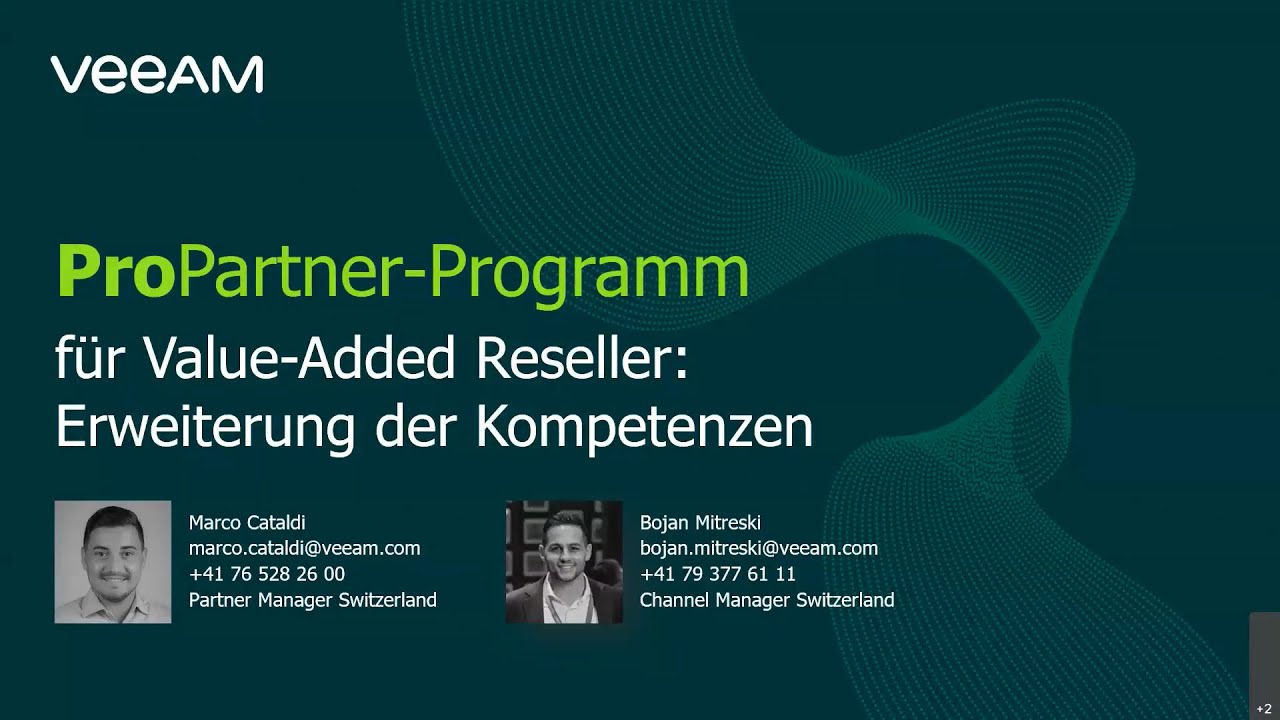 ProPartner-Programm für Veeam Value-Added-Reseller (Swiss German) video