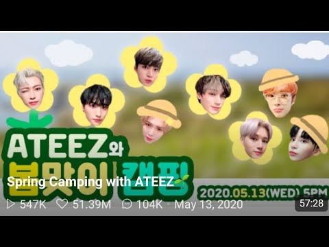 Ateez Vlive Eng Camping w singing, games, talk about alot & meme of them. Q&A 5-13-2020