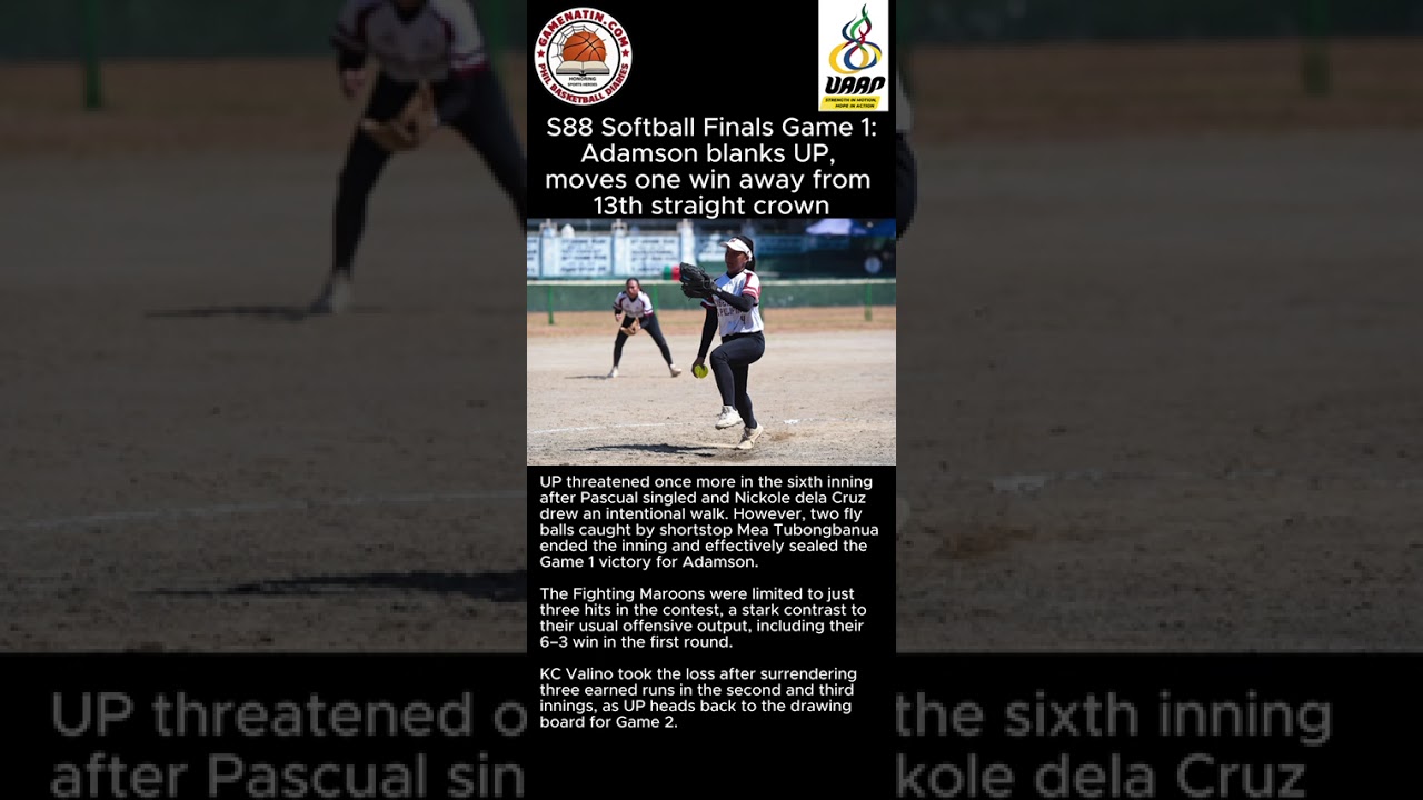 UAAP Women's Softball:   Adamson takes game 1 of Finals vs UP