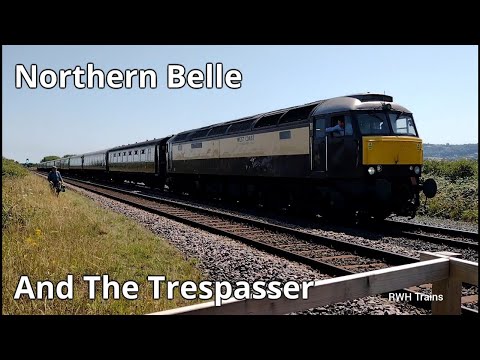 Prestatyn 18.07.2021 - Trespasser on the line as 57601 and 47813 Northern Belle passes