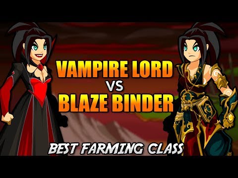 Vampire Lord Class VS Blaze Binder Class! Best Farming Class? AQW Class Comparison