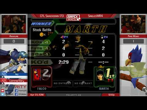 CFL Smackdown 173 Melee - Arakune (Marth) vs King Momo (Falco) - Winners Quarters