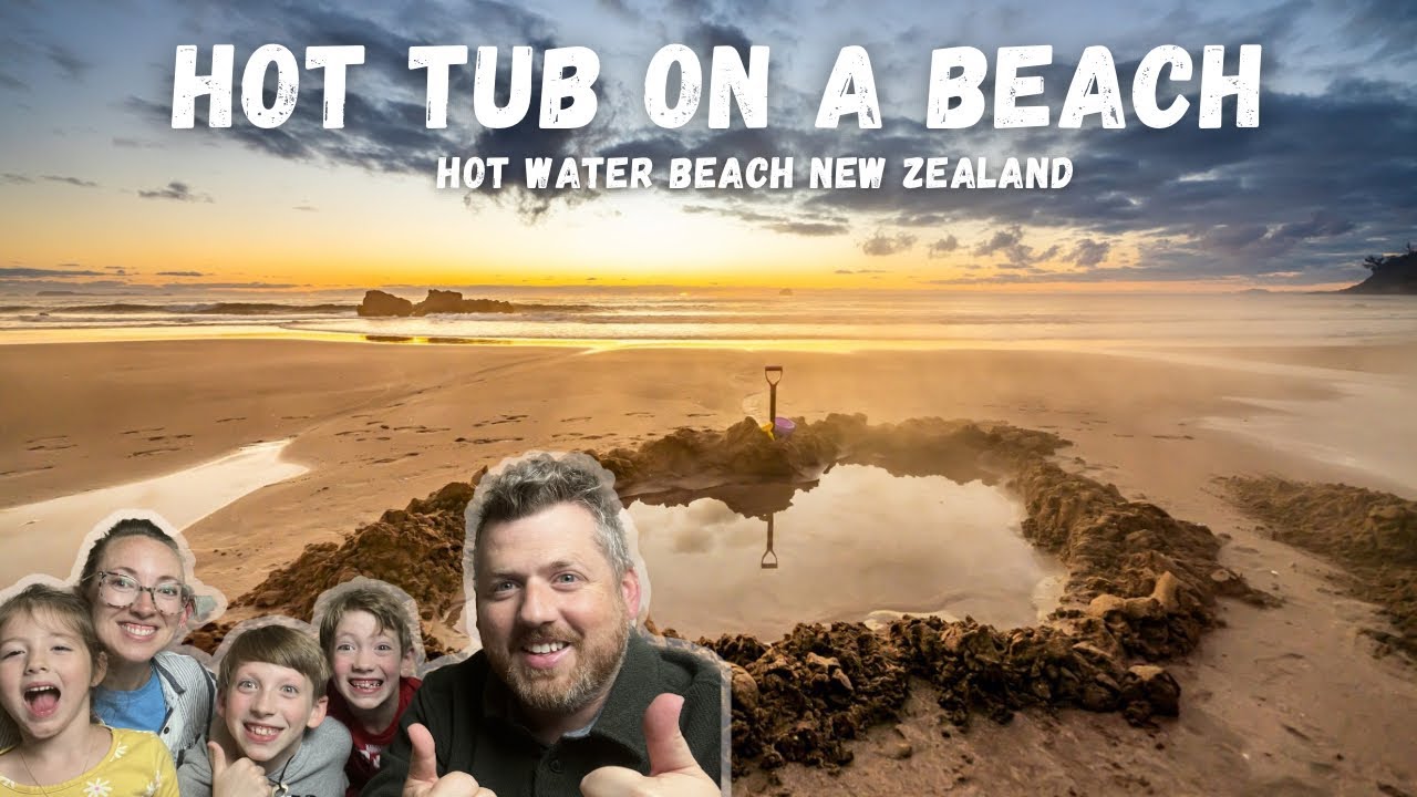 Experience the magic of nature with captivating coastal visuals of waves caressing golden sands and hot water bubbling beneath the beach.