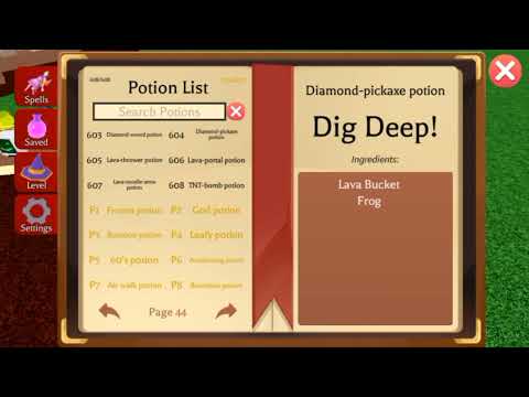 All new potion recipes in Lava bucket update | Wacky Wizards | Roblox