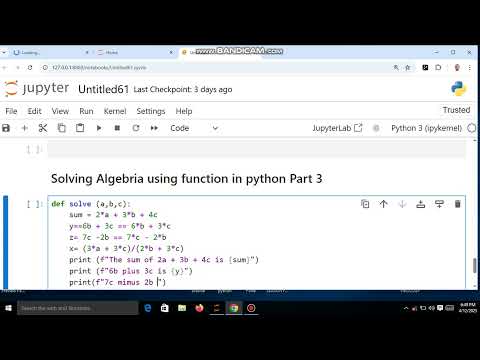 Solving Algebra Using Function In Python Part 3