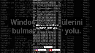 windows sisteminizde çalışan tüm sürücüleri kolayca bulabileceksiniz..